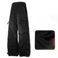 thumbnail image 1 of CQONEPT Womens Cargo Pants Sherpa Fleece Windproof Waterproof Work Pants Outdoor Hiking Travel Camping Pants with Multi Pockets Black XXL, 1 of 5