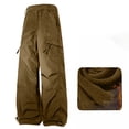 thumbnail image 1 of CQONEPT Womens Cargo Pants Sherpa Fleece Windproof Waterproof Work Pants Outdoor Hiking Travel Camping Pants with Multi Pockets Khaki XXXL, 1 of 6