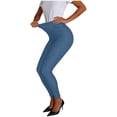thumbnail image 1 of CQONEPT Womens Casual Jeans Leggings Denim Pant High Rise Tummy Control Jeans Stretch Skinny Butt Lifting Jeggings Tights Blue 2XL, 1 of 7