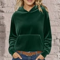 thumbnail image 1 of CQONEPT Womens Corduroy Hoodies Fleece Lined Fleece Lined Casual Sweatshirts Warm Winter Outfit with Pockets Green M, 1 of 6