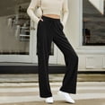 thumbnail image 1 of CQONEPT Womens Corduroy Pants Drawstring Elastic Waisted Lounge Pant Wide Leg Cozy Fall Winter Trousers with Pockets Black 2XL, 1 of 7