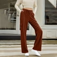thumbnail image 1 of CQONEPT Womens Corduroy Pants Drawstring Elastic Waisted Lounge Pant Wide Leg Cozy Fall Winter Trousers with Pockets Khaki XL, 1 of 7