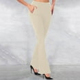 thumbnail image 1 of CQONEPT Womens Dress Pants Office Slacks Casual Loose Fit Pant Straight Leg Stretchy Business Trousers with Pocket Beige XL, 1 of 6