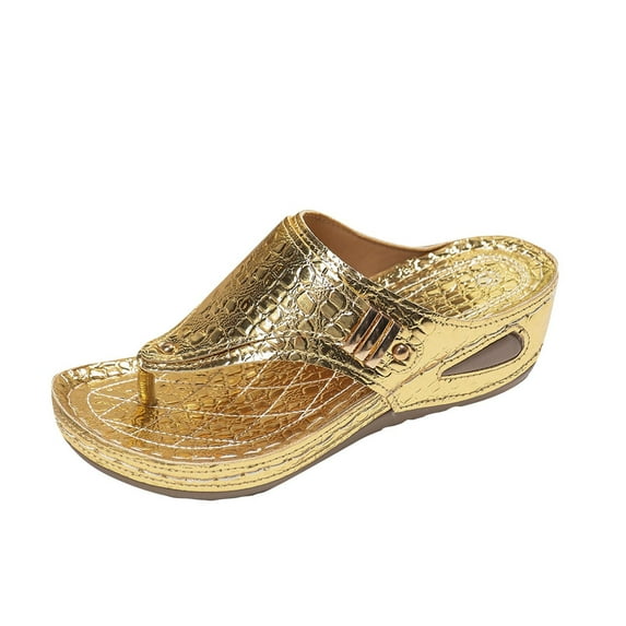 CQONEPT Womens Espadrilles Wedge Sandals Platform Heels Ankle Strap Open Toe Buckle Sandals Summer Platform Casual Dress Women Sandal Gold Size 8.5