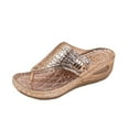 thumbnail image 1 of CQONEPT Womens Espadrilles Wedge Sandals Platform Heels Ankle Strap Open Toe Buckle Sandals Summer Platform Casual Dress Women Sandal Rose Gold Size 8.5, 1 of 9
