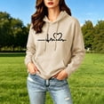 thumbnail image 1 of CQONEPT Womens Fleece Lined Hooded Swetashirts Print Long Sleeve Pullovers Tops Casual Fall Winter Clothes with Pockets Beige XS, 1 of 7