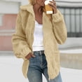 thumbnail image 1 of CQONEPT Womens Fuzzy Fleece Jackets Sherpa Zip Up Long Sleeve Lapel Coats Winter Warm Outerwear with Pockets Beige 2XL, 1 of 6