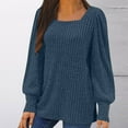 thumbnail image 1 of CQONEPT Womens Knit Sweaters Fall Winter Ribbed Tunic Tops Crewneck Balloon Lounge Loose Fit Long Sleeve Shirts Navy XL, 1 of 6