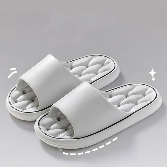 CQONEPT Womens Mens Bathroom Slippers Quick Dry with Drainage Holes Non Slip Home Bathing Slides Comfy Shower Sandals Gray 42