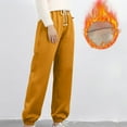 thumbnail image 1 of CQONEPT Womens Oversize Sweatpants with Pocket Fleece Lined Jogger Pant Drawstring Warm Fall Winter Trousers Orange S, 1 of 6
