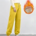 thumbnail image 1 of CQONEPT Womens Oversize Sweatpants with Pocket Fleece Lined Jogger Pant Drawstring Warm Fall Winter Trousers Yellow 2XL, 1 of 6