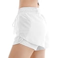 thumbnail image 1 of CQONEPT Womens Shorts Breathable Quick Dry Athletic Sports Shorts Drawstring Yoga Outdoor Running Pant White M, 1 of 4