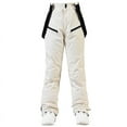 thumbnail image 1 of CQONEPT Womens Snow Ski Pants Windproof Waterproof Insulated Bib Overall Warm Snowboarding Padded Pant with Zip Pockets Beige 3XL, 1 of 5