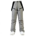 thumbnail image 1 of CQONEPT Womens Snow Ski Pants Windproof Waterproof Insulated Bib Overall Warm Snowboarding Padded Pant with Zip Pockets Gray 3XL, 1 of 5
