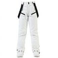 thumbnail image 1 of CQONEPT Womens Snow Ski Pants Windproof Waterproof Insulated Bib Overall Warm Snowboarding Padded Pant with Zip Pockets White S, 1 of 5