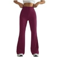thumbnail image 1 of CQONEPT Womens Yoga Pants Bell Bottom Tummy Control Casual Stretchy Leggings High Rise Athletic Running Pant Purple 2XL, 1 of 4