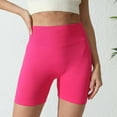 thumbnail image 1 of CQONEPT Womens Yoga Shorts Knit High Waisted Stretch Shorts Tummy Control Non See High Waisted Workouts Short Pants Hot Pink S, 1 of 4