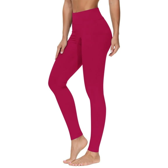 CQONEPT Yoga Pant for Women High Waist Tummy Control Leggings Skinny Leg Non See Butt Lift Sports Workouts Jogging Pant Hot Pink M