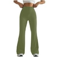 thumbnail image 1 of CQONEPT Yoga Pants for Women Flared Stretchy Tummy Control Pant High Rise Casual Loose Fit Athletic Running Trousers Army Green L, 1 of 4