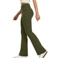 thumbnail image 1 of CQONEPT Yoga Pants for Womens Wide Leg Tummy Control High Waist Leggings Casual Stretchy Sports Running Pant Army Green L, 1 of 6