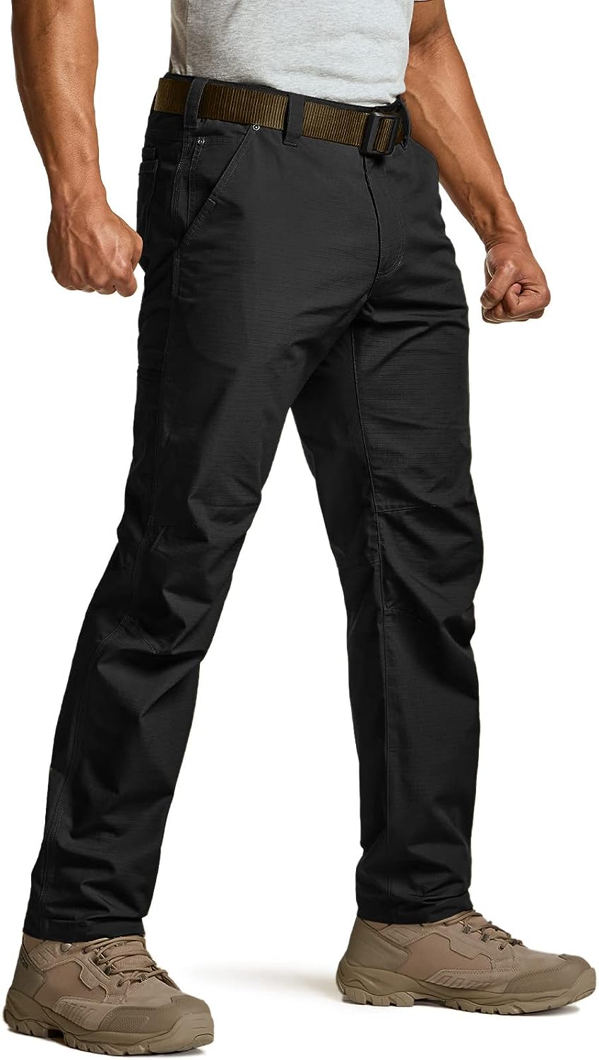 CQR Men's Ripstop Work Pants, Water Resistant Tactical Pants, Outdoor