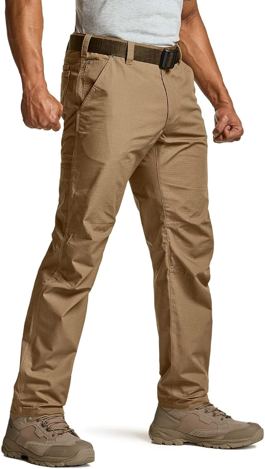 CQR Men's Ripstop Work Pants, Water Resistant Tactical Pants, Outdoor