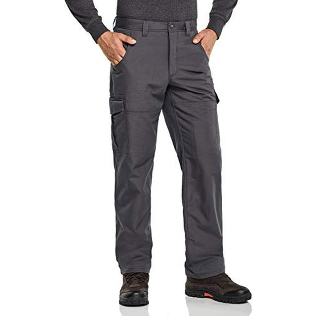 CQR Men's Winter Tactical Pants, Water Repellent Ripstop Fleece Cargo ...