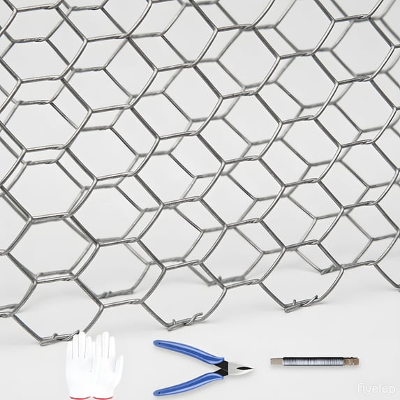 CQSDXA Galvanized Hexagonal Wire Mesh, 47"x100', Rust-Resistant Garden Net for Plant & Animal Protection