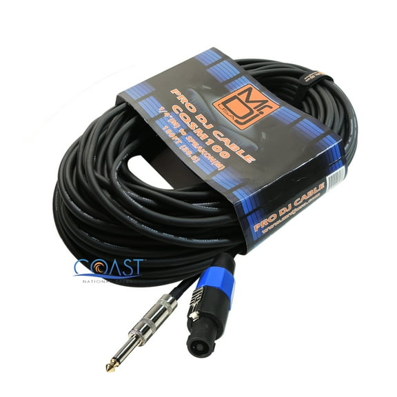 CQSM100 Pro DJ Karaoke 1/4" Male to Male Speakon Audio Speaker Wire PA Cable - 100 Ft