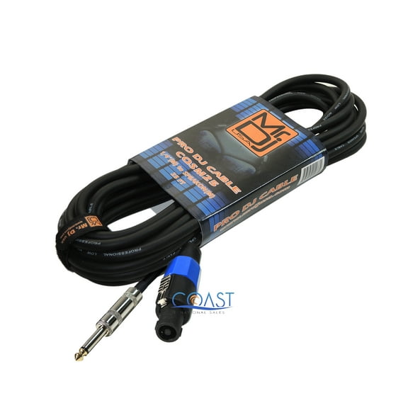 CQSM25 Pro DJ Karaoke 1/4" Male to Male Speakon Audio Speaker Wire PA Cable - 25 Ft