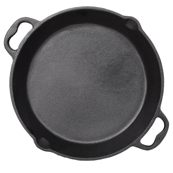 CQSXDA 12 Inch Pre-Seasoned Cast Iron Skillet Pan, Dual Helper Handles, Stovetop Grill Oven Safe