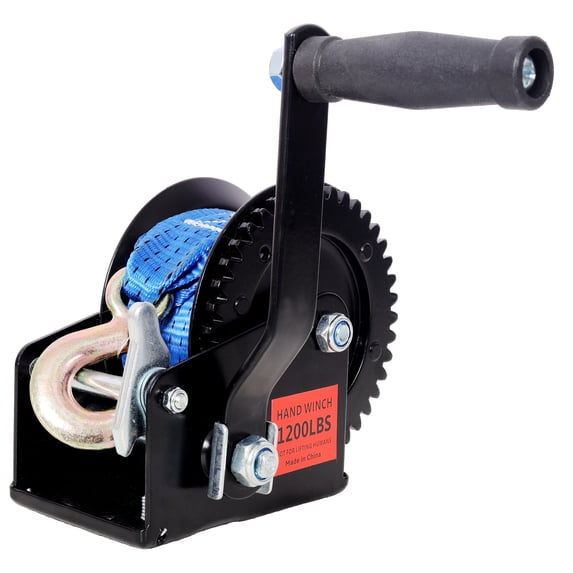 CQSXDA 1200LBS Hand Winch with 19.6ft Steel Cable, Two-Way Ratchet & Galvanized Shell for Trailer, Boat, ATV