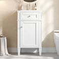 thumbnail image 1 of CQSXDA 18 Inch Bathroom Vanity Set with White Ceramic Sink and Adjustable Shelf, Freestanding in French Style，White, 1 of 11