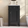 thumbnail image 1 of CQSXDA 18 Inch Bathroom Vanity Set with White Ceramic Sink and Adjustable Shelf, Freestanding in French Style, 1 of 10
