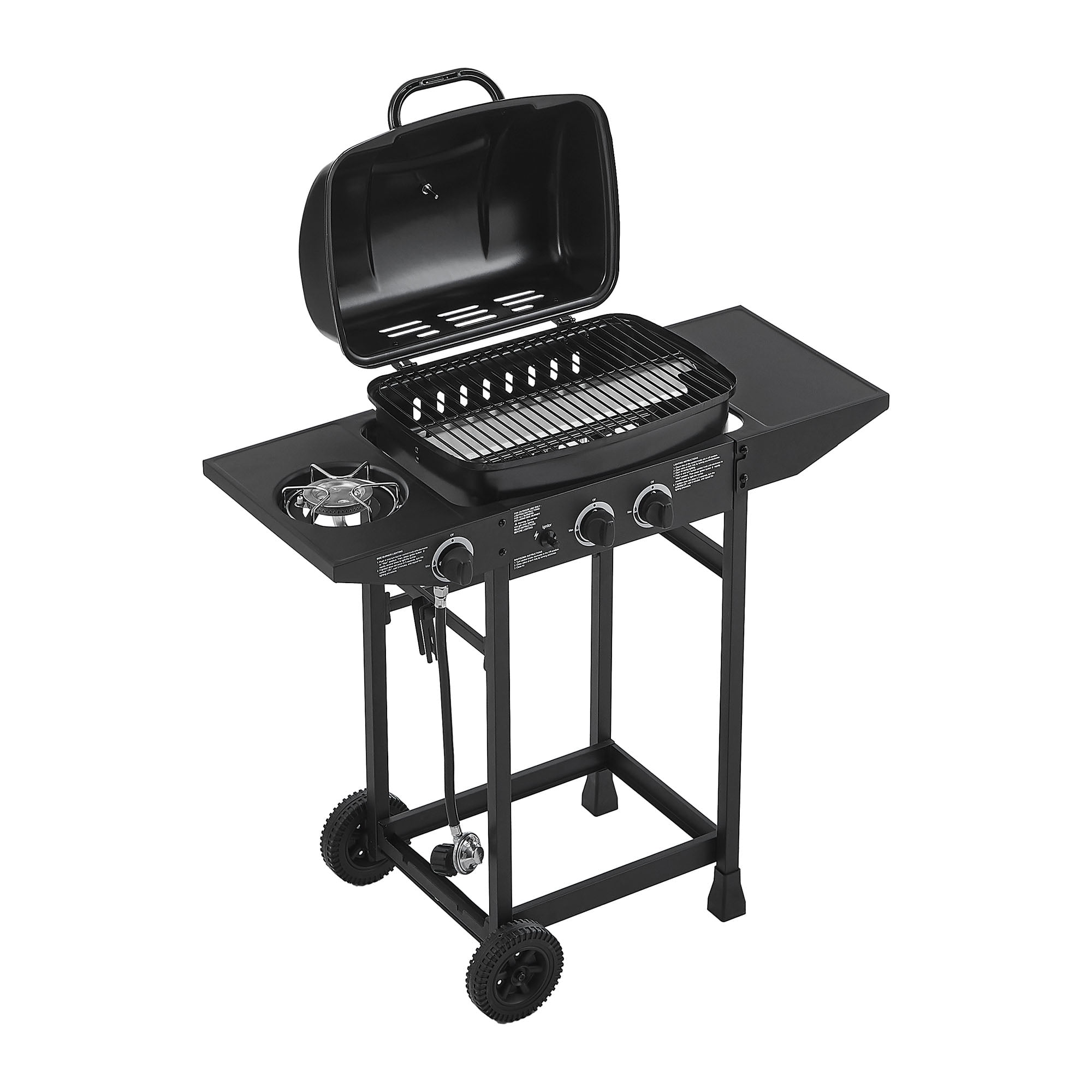 CQSXDA 2 Burner Propane Gas Grill With Side Burner Stainless Steel 24000 BTU Outdoor Barbecue Kitchen And Patio Cooking