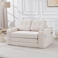 thumbnail image 1 of CQSXDA 2 In 1 Convertible Sofa Bed With Fold Out Floor Couch Design With Pillows For Lounge Settings, Beige, 1 of 19