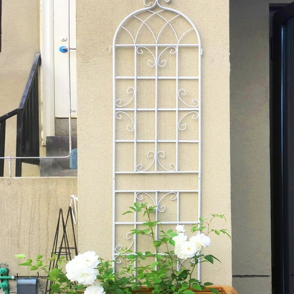 CQSXDA 2 Pack Large Garden Trellis 86.7"H x 19.7" W Heavy Duty Rustproof White Iron Plant Trellis for Potted Plant Support Metal Climbing Rose Trellis Vine Vegetable Cucumber