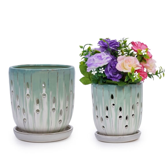Ceramic Planter With Drainagenull