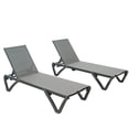 thumbnail image 1 of CQSXDA 2-Piece Modern Outdoor Lounge Chair Set, Adjustable 5 Position Chaise Lounges with Rust-Free Aluminum Frame for Terraces and Swimming Pools, Gray, 1 of 5