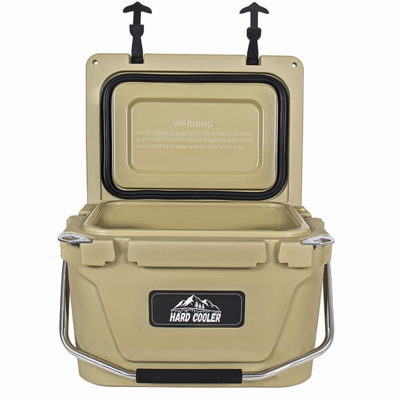 CQSXDA 20Qt Ultra-Tough Hard Shell Ice Chest, Compact Cooler Keeps Ice 5 Days, Portable for Outdoor, Work, Beach, Boating, Tailgate