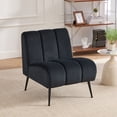 thumbnail image 1 of CQSXDA 24.4 Inch Wide Armless Chair in Velvet Featuring  for Versatile Home Use，Black, 1 of 12