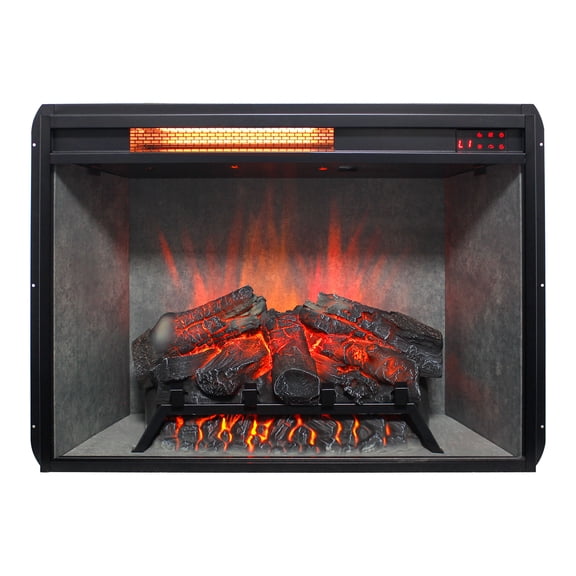 CQSXDA 28 Inch Infrared Electric Fireplace Insert With Touch Panel, Realistic Flames, 4 Colors, 5 Adjustable Levels Heater