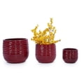thumbnail image 1 of CQSXDA 14" x 11" x 8" Red Ceramic Plant Pot & Planter with Drainage 3 Count, 1 of 12