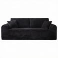 thumbnail image 1 of CQSXDA 3 Seater Corduroy Boneless Couch, 26.4 Inch Cloud Sofa with Deep Seat & 2 Pillows for Living Room，Black, 1 of 6