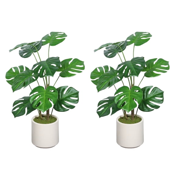 CQSXDA 30'' Artificial Monstera Deliciosa Tree in Plastic Pot Realistic, Full & Lush, No Maintenance, Easy Assembly, Modern Style