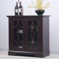 thumbnail image 1 of CQSXDA 34.37" MDF Buffet Sideboard 2 Glass Doors, Adjustable Shelf, For Dining Room Or Living Room, Ox Blood Red, 1 of 15