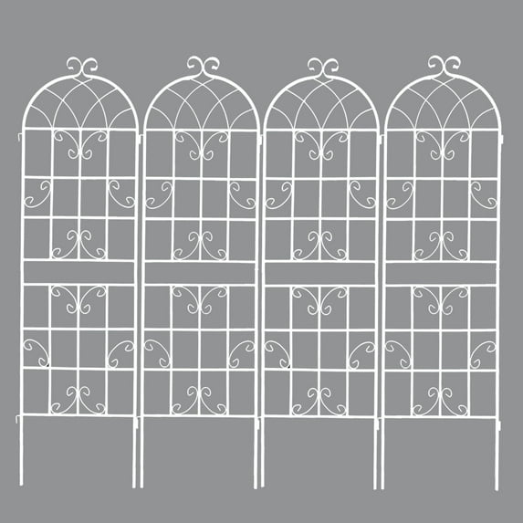CQSXDA 4 Pack Large Garden Trellis 71" H x 19.7" W Heavy Duty Rustproof White Iron Plant Trellis for Potted Plant Support Metal Climbing Rose Trellis Vine Vegetable Cucumber
