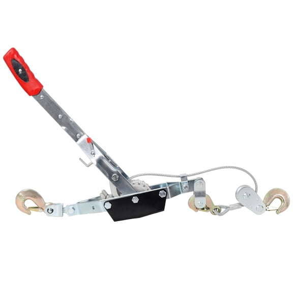 CQSXDA 4 Ton Hand Winch Puller, Dual-Gear Ratchet with 12FT Cable & 3 Safety Hooks for Heavy Pulling