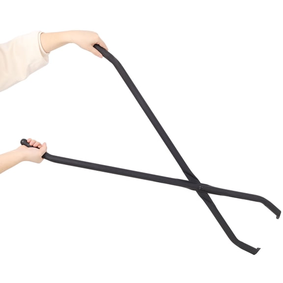 CQSXDA 40 Inch Fire Tongs Gripper Black Steel Log Grabber Tool For Campfire, Fire Pit & Outdoor Use