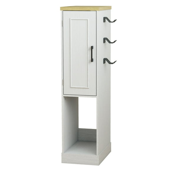 CQSXDA 44.49 Inch Slim AV Media Stand In Antique White With 2 Drawers And 3 Hooks For PS5 And Xbox Storage